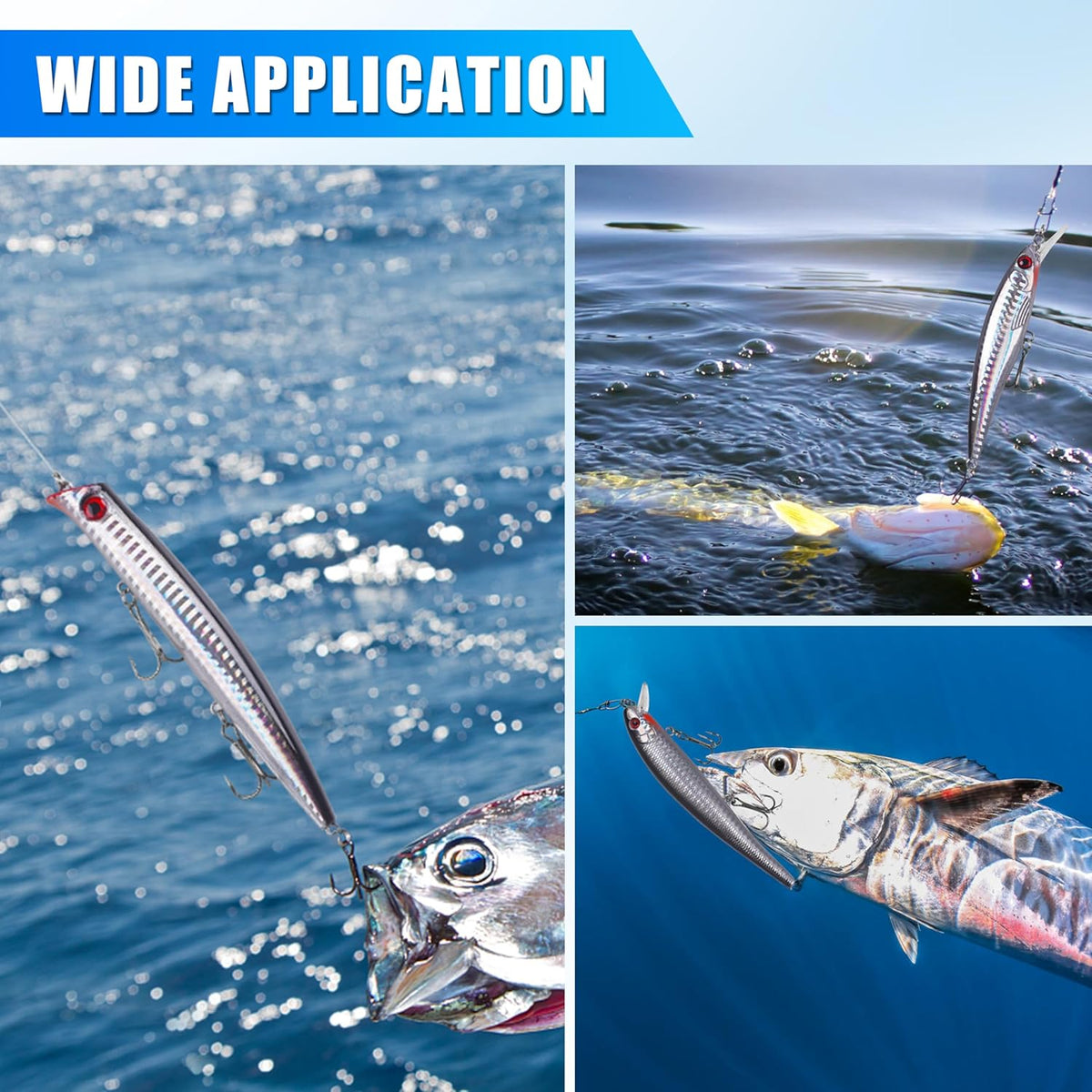 Skiennix Saltwater Fishing Lures Kit - 6pcs Deep Diving Jerkbait & Crankbait Plugs for Ocean Fishing