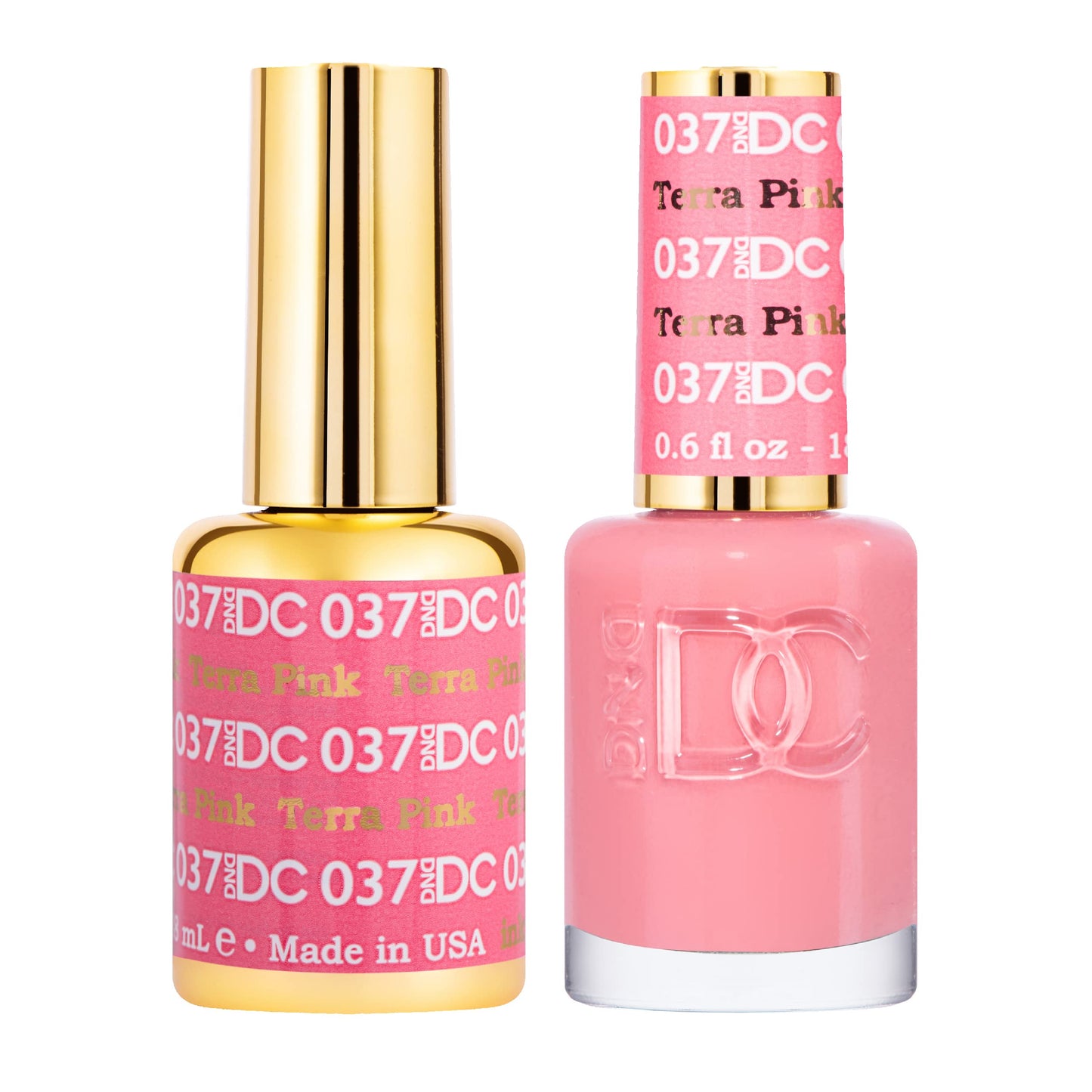 Dnd Dc Gel Polish Set, Pink Collection, Uv/Led Gel Polish And Air Dry Nail Lacquer, Matching Chip-Free Polish Duo, 037 Terr Pink