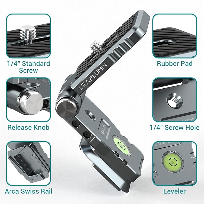 Foldable DSLR Camera L Bracket,Lightweight Camera L Bracket Vertical Horizontal