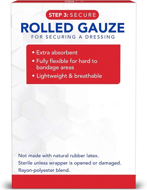 All Health Rolled Gauze Pads - 3" X 2.5 Yds for Wound Care | 10 Count, White