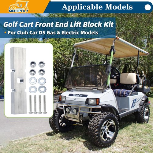 MIXOPOLY Golf Cart Front End Lift Block Kit Direct Fit for Club Car DS Gas & Electric(Not for Precedent)