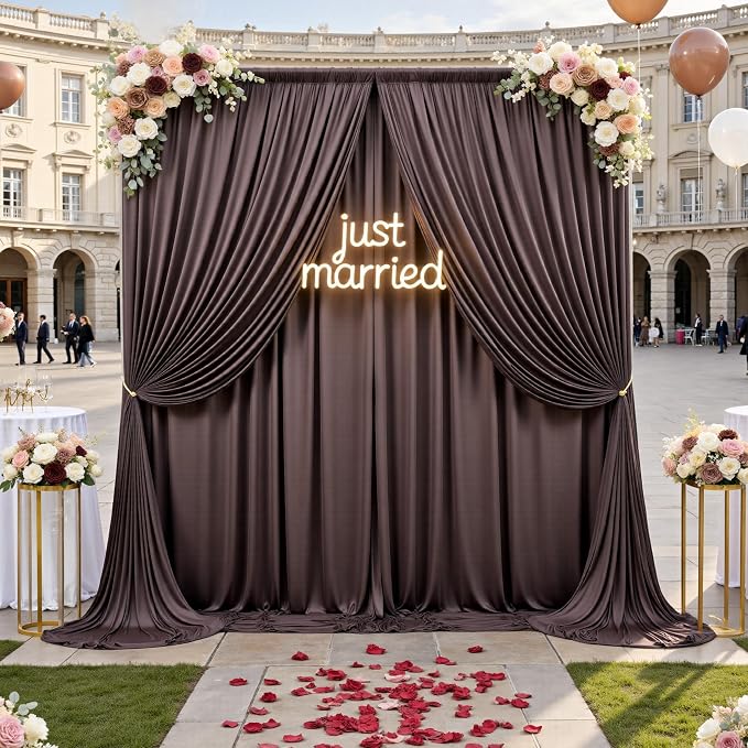 50ft x 12ft Brown Backdrop Curtains