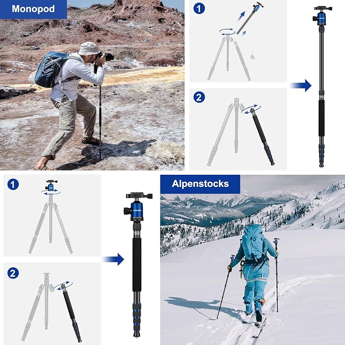 80/85 inches Heavy Duty Tripod for Camera and Phone, DSLR Binoculars Spotting