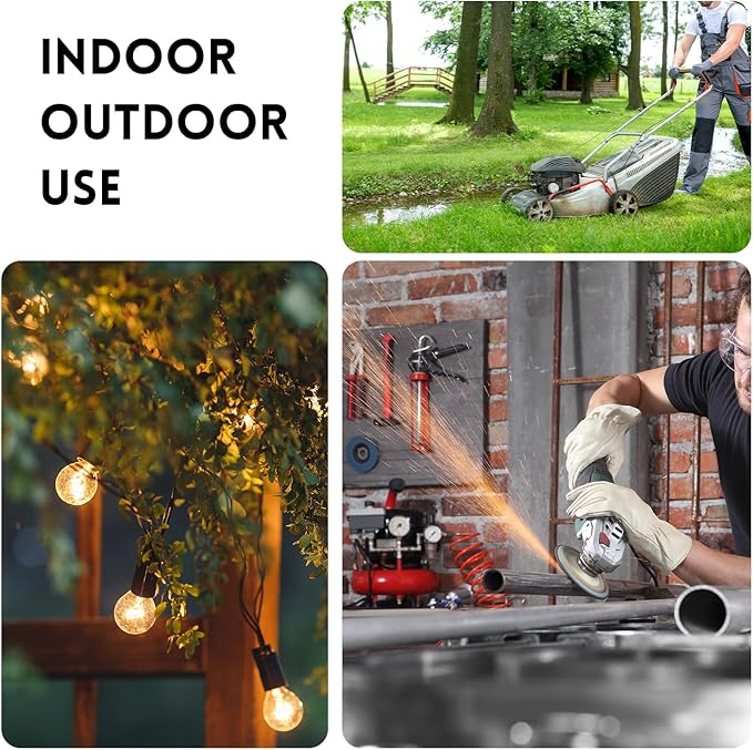 10 Gauge Heavy Duty Outdoor Extension Cord 25 FT, Waterproof Exterior Extension Cable with Lighted, 3 Prong Appliance Power Cord Outside, SJTW, 125 VAC, 15 Amp, 1875 Watts, Orange