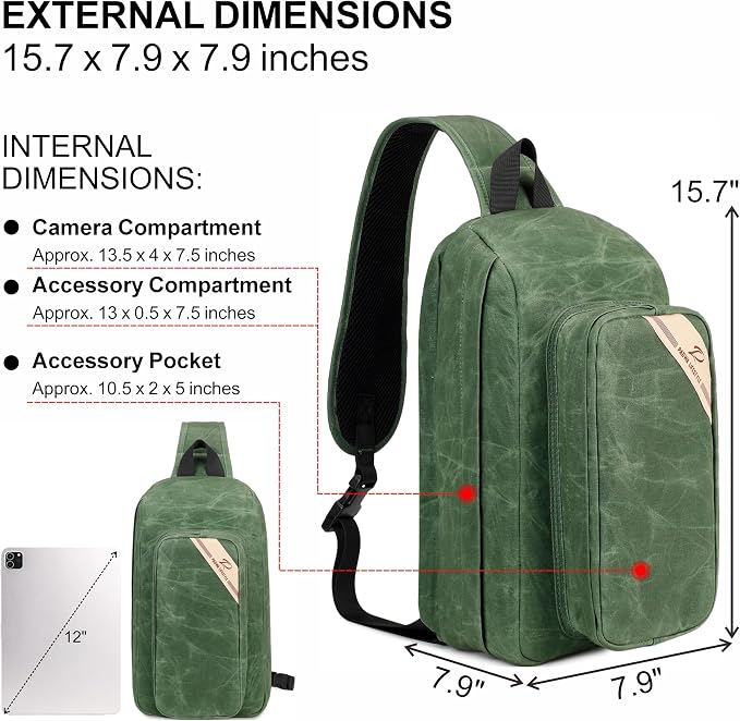 Padwa Lifestyle Green Crossbody Camera Bag