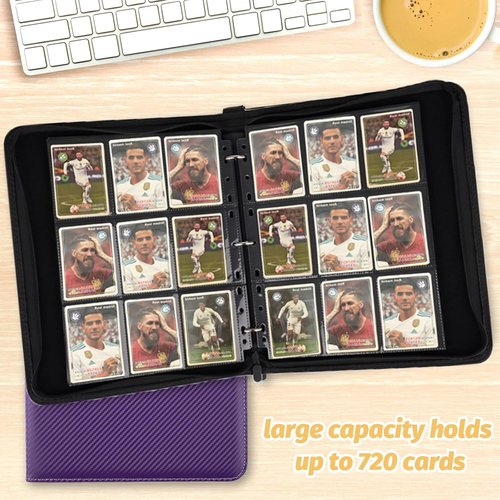 GERMUN 9 Pocket Card Binder - Premium Zip Trading Card Album for MTG, TCG & Sports Cards | Purple, 720 Double-Sided Pockets