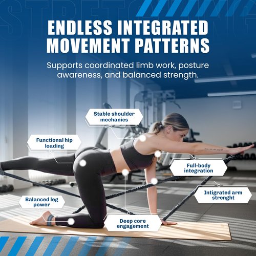 Konnections Fabric Covered Resistance Band Revolutionary Pilates Enhancement Tool for Strength, Flexibility and Precision (Black)