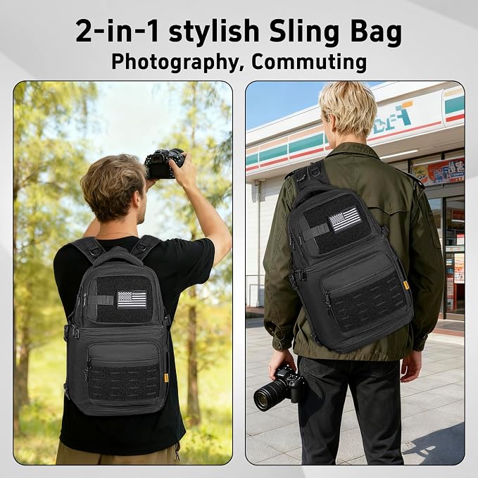 TORIBIO Camera Sling Bag Backpack, DSLR/SLR/Mirrorless Camera Bag