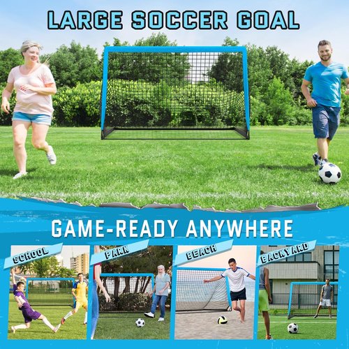 KTRIO Portable Soccer Goal - 6x4 Ft Foldable Net with Carry Bag for Kids & Teens Sports