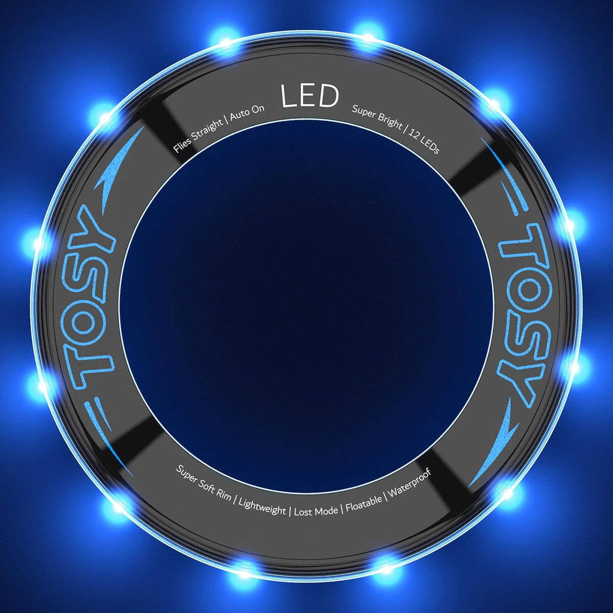 TOSY RGB White Frisbee & Blue Flying Ring Set - Perfect for Outdoor Fun & Games