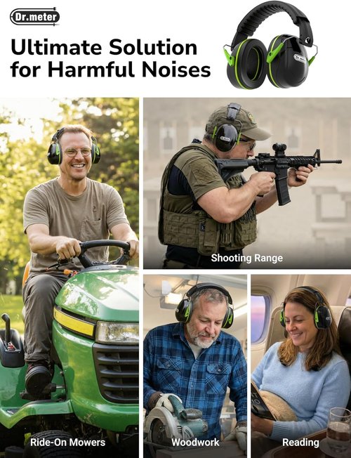 Dr.meter Hearing Protection Ear Muffs - 31dB Noise Reduction for Adults & Kids | Ideal for Autism Sensory Needs