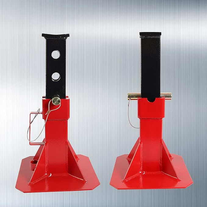 TCE ATZ220005U Torin Heavy Duty Car Jack Stand with Lock, 22 Ton (44,000 lb) Capacity, Red, 1 Pair
