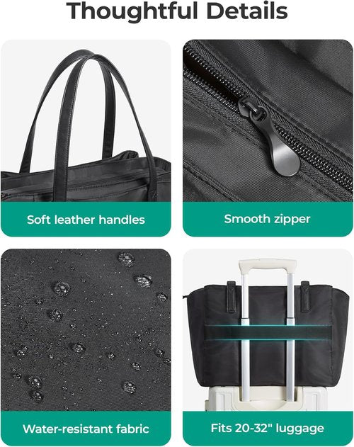 BAGSMART Tote Bag for Women - Stylish Work Tote with Zipper & Compartments | Versatile Crossbody Handbag