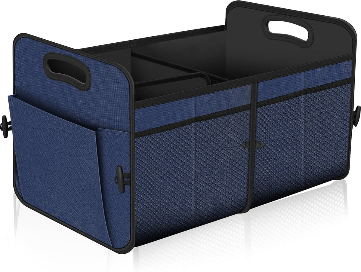 Femuar Car Trunk Organizer,Car Storage Organizer with 72L Large Capacity Waterproof Collapsible and 11 Pockets,Trunk Organizer for Car Suv/Jeep/Sedan, Large Size, Cow print