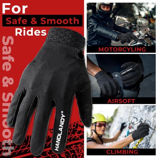 HANDLANDY Motorcycle Gloves - Breathable Touchscreen Gloves for Riding, Cycling & Climbing | Unisex Design