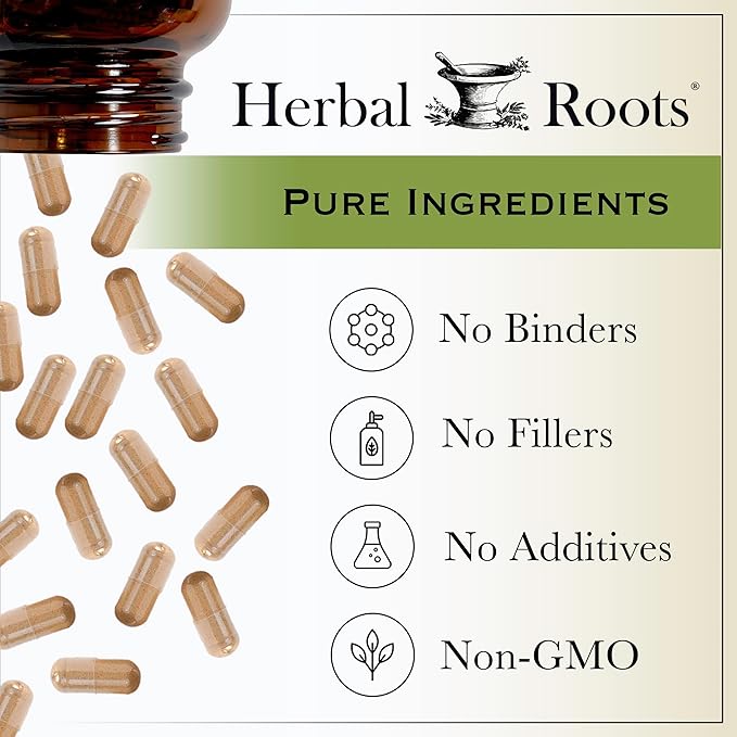 Herbal Roots - Turmeric Curcumin Capsules - Extra Strength - 1000mg Pure Organic Turmeric Supplement, 95% Standardized Curcumin Extract with BioPerine Pepper and Ginger