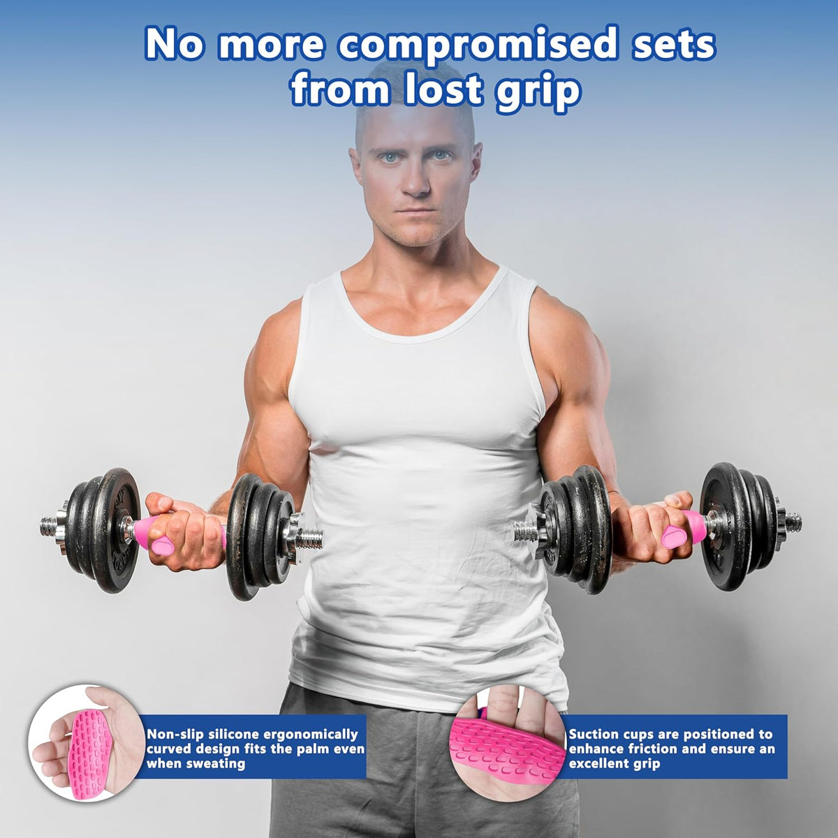 Ryptfit Silicone Gym Grips - Anti-Slip Weightlifting Gloves for Men & Women | Perfect for Barbell & Pull-Ups