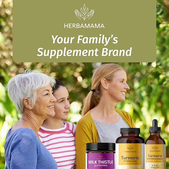 HERBAMAMA Curcumin Turmeric Capsules - 1500mg Curcuma Longa and Black Pepper Extract for Uric Acid & Digestive Support - Vegan, Non-GMO Turmeric Antioxidant Supplement, 250 Caps