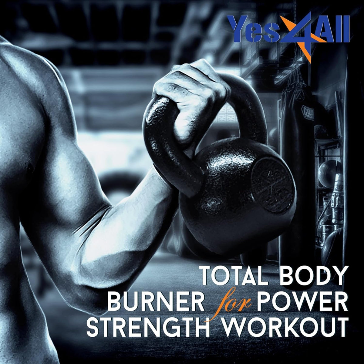 Yes4All Cast Iron Kettlebell Set | Strength Training for Full Body Workout | 5-80 Lbs (Single & Set of 2)