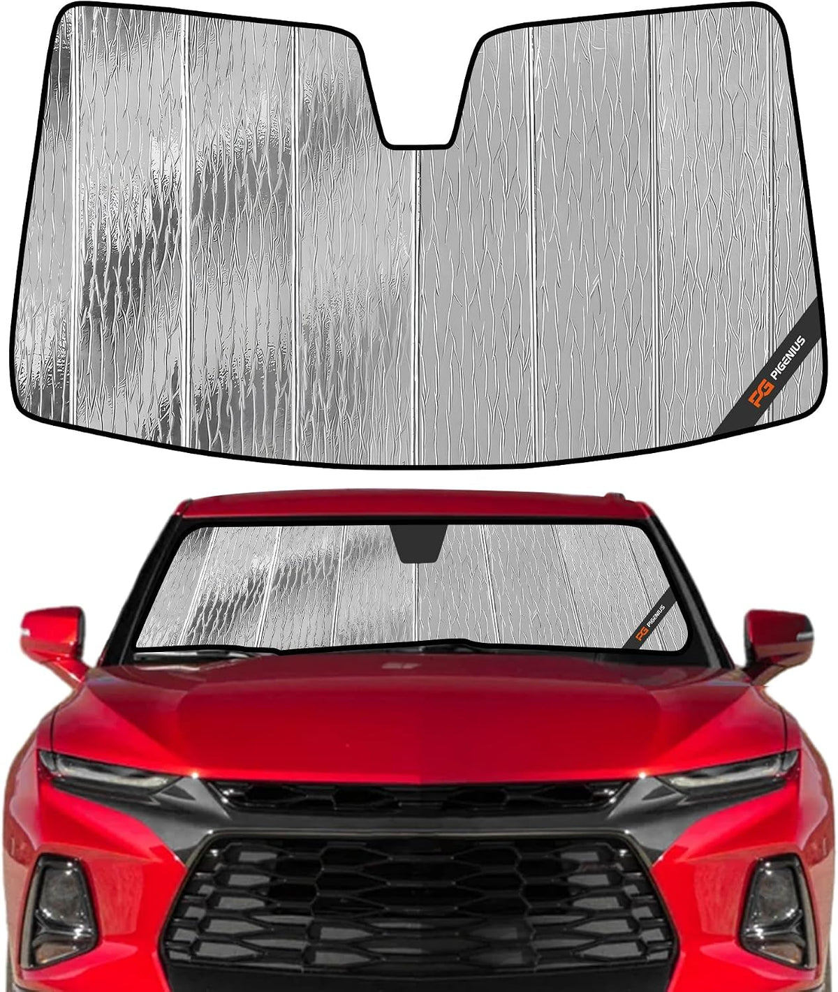 Pigenius Windshield Sun Shade for Chevrolet Blazer EV 2024-2026 Front Window Sunshade - AstraGuard