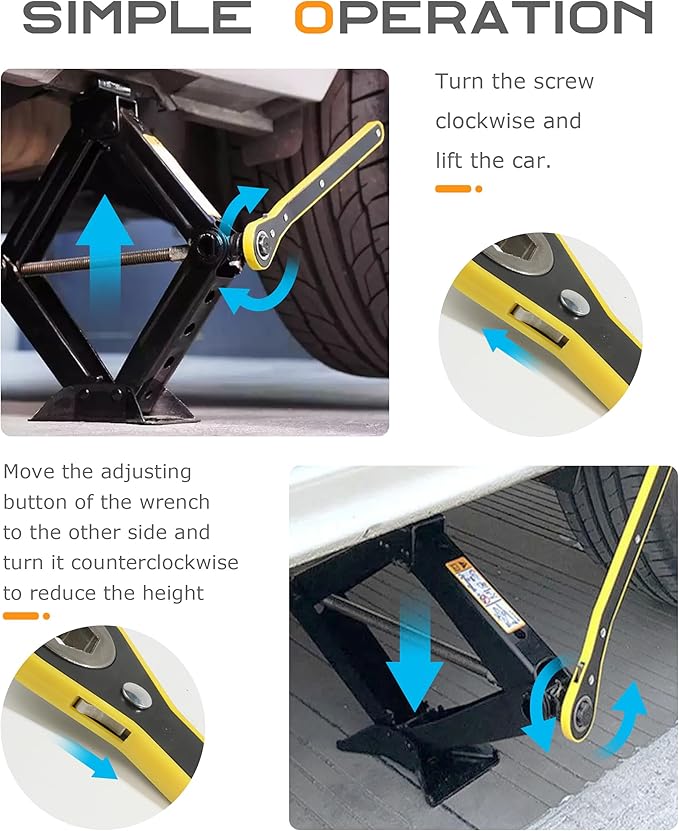 SCUARI Car Jack,Car Jack and Stand Kit,2 Ton Scissor Jacks,Cars Accessories Auto Emergency Kit with Lug Wrench,Jacks for Cars,Lug Wrench Tire Changing Kit,Portable Tire Changing Kits for SUV