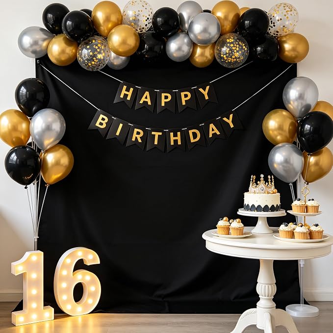 Black Photo Backdrop for Photoshoot, Fabric Background for Product Photography