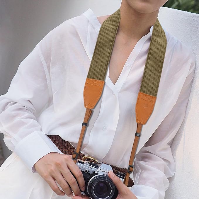 Padwa Lifestyle Olive Green Corduroy Camera Strap