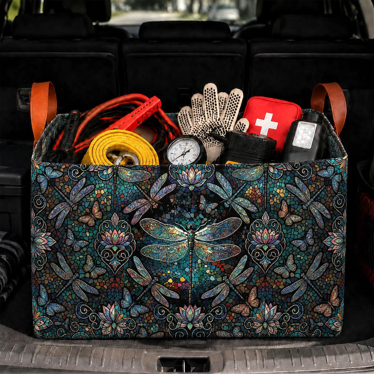 Alien Car Trunk Organizer 20L Collapsible Auto Storage Basket with Handles