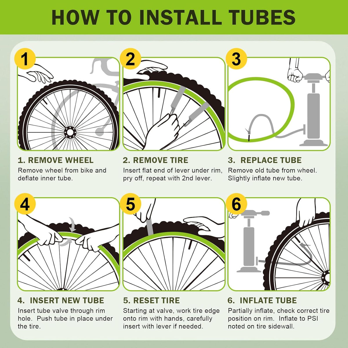 Skiennix Bike Tubes - 20/26" Inner Tubes with 35mm AV Schrader Valve & Tire Levers - 2/4 Pack