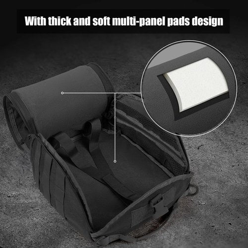 FRTKK Tactical Helmet Bag - Multi-Purpose Molle Pouch with USA Flag Patch & 2 Straps | Black