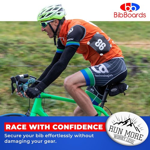 bibSNAPS Race Bib Clips - Secure Fasteners for Running, Marathon & Cycling Events | Easy Snap & Lock (4pcs)