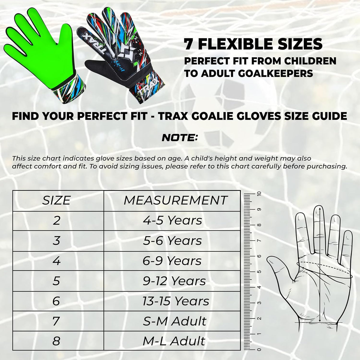 Skiennix Soccer Goalie Gloves - Youth & Adult Football Goalkeeper Gloves with 4mm Anti-Slip Latex Palm