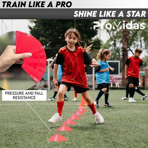 Disc Soccer Cones - Flexible Training Cones for Kids | 200, 100, 50 Pack for Soccer, Basketball & Football Drills