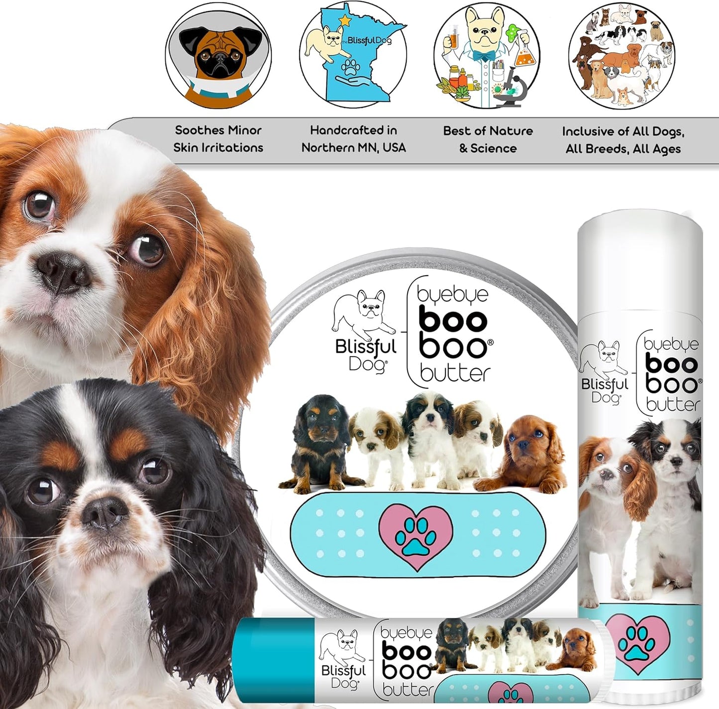 The Blissful Dog 2 oz TIN Cavalier King Charles Spaniel Booboo Butter