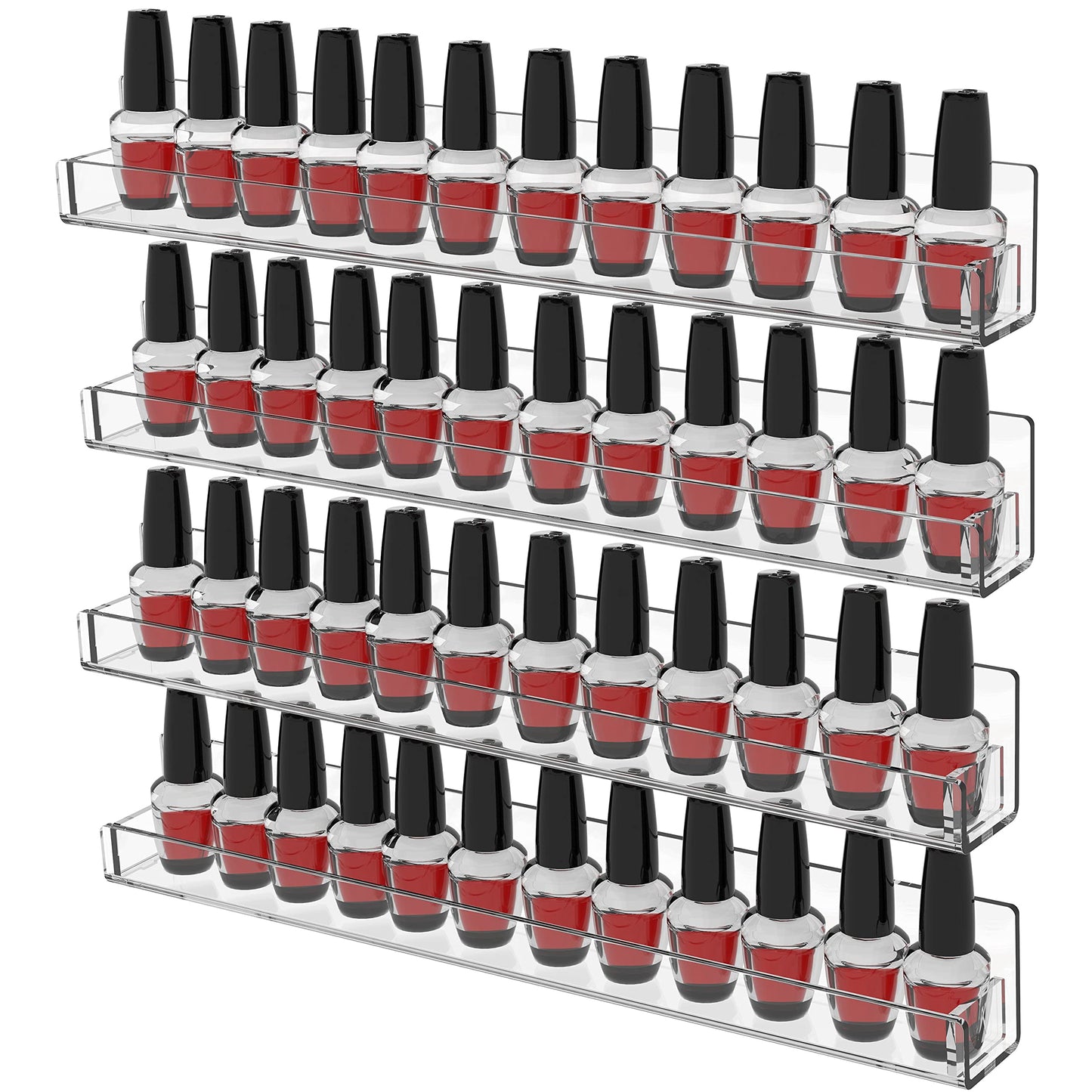 4Pcs Hanging Nail Polish Rack Wall Mount Nail Polish Shelves Organizers And Storage For Nail Salon Clear Wall Essential Oil Shel