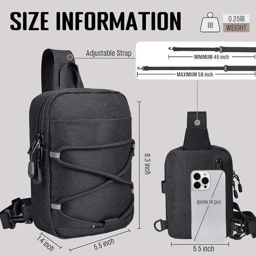 MOZETO Mini Sling Bag - Water-Resistant Crossbody Travel Wallet for Phones | Compact Design