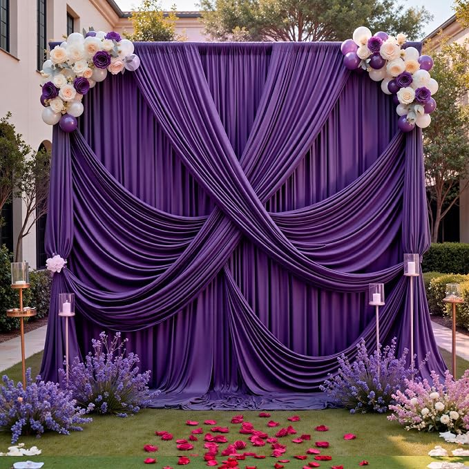12ft x 10ft Purple Backdrop Curtains