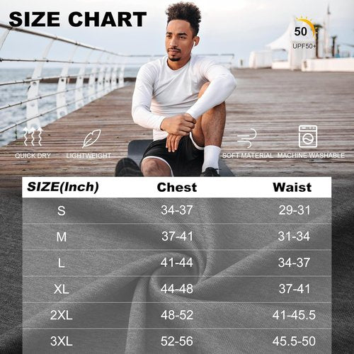MLYENX Long Sleeve Men's Shirts - UPF 50+ UV Protection, Quick Dry & Moisture Wicking | 7 Pack