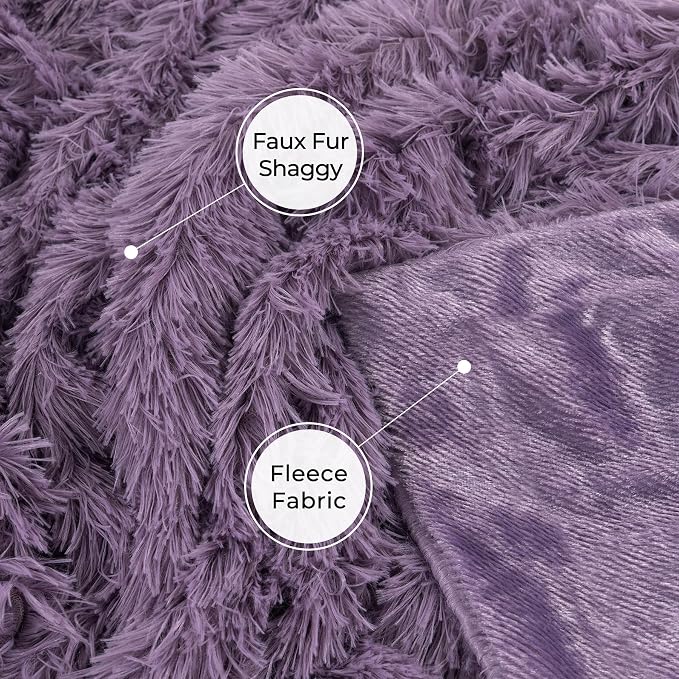 Tuddrom Decorative Extra Soft Fuzzy Faux Fur Throw Blanket 50" x 60", Solid
