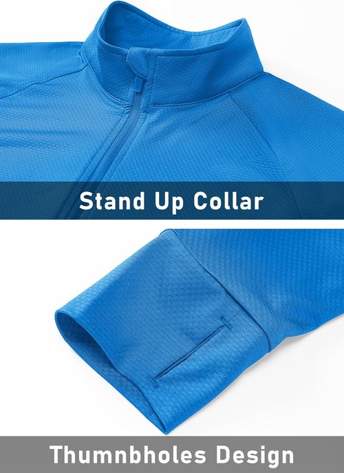 MAGCOMSEN Women's Lightweight Athletic Jacket - UPF 50+ Sun Protection | Full Zip, Long Sleeve, Outdoor Pockets