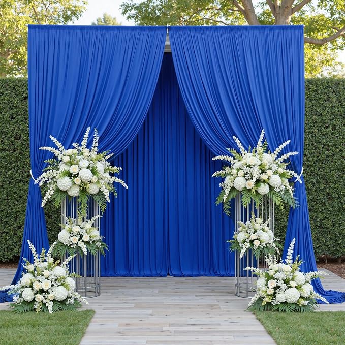 20ft x 12ft Wrinkle Free Royal Blue Backdrop Curtains