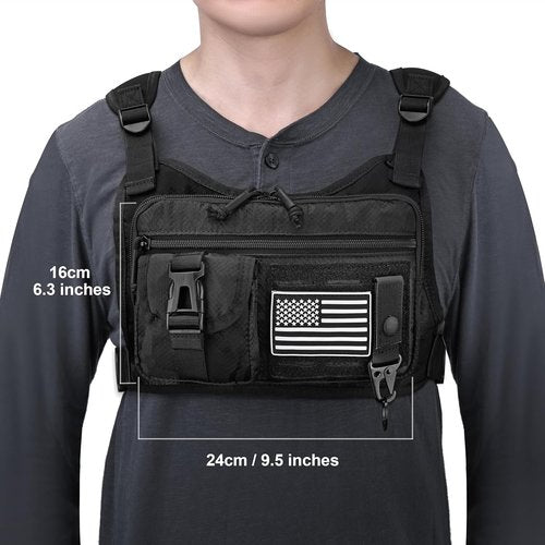 DEYACE Tactical Chest Bag for Men - Adjustable Gun Vest Holster for Workouts & Hiking