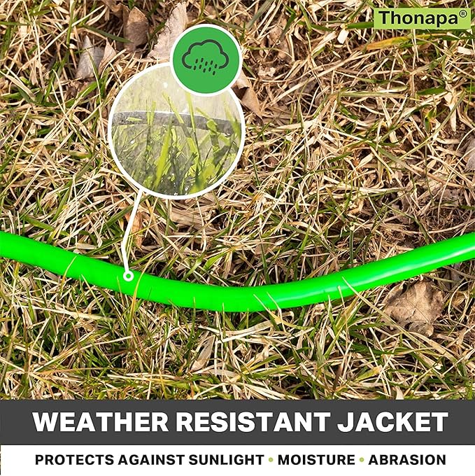 25 Foot Outdoor Extension Cord - 12/3 Heavy Duty Neon Green Extension Cable with 3 Prong Grounded Plug for Safety - Great for Garden and Major Appliances