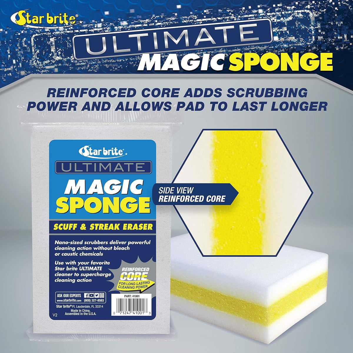 STAR BRITE XL Magic Sponge - Extra Large Melamine Scuff Eraser - 8 Pack for Multi-Purpose Cleaning