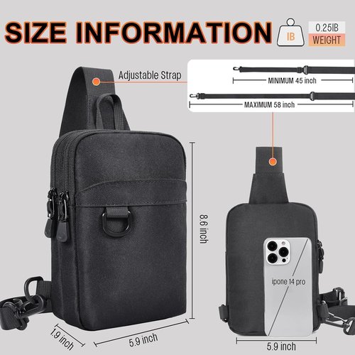 HILOMON RFID Blocking Small Sling Bag - Mini Crossbody for Travel & Hiking | Unisex Design
