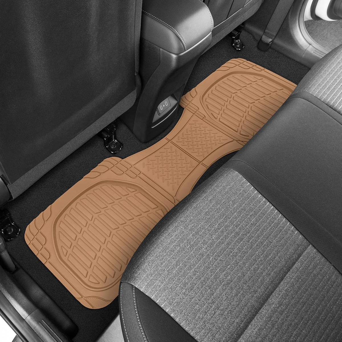 Motor Trend FlexTough Floor Mats for Cars, Beige Deep Dish All-Weather Mats, Waterproof Trim-To Fit Automotive Floor Mats for Cars Trucks SUV, Universal Floor Liner Car Accessories