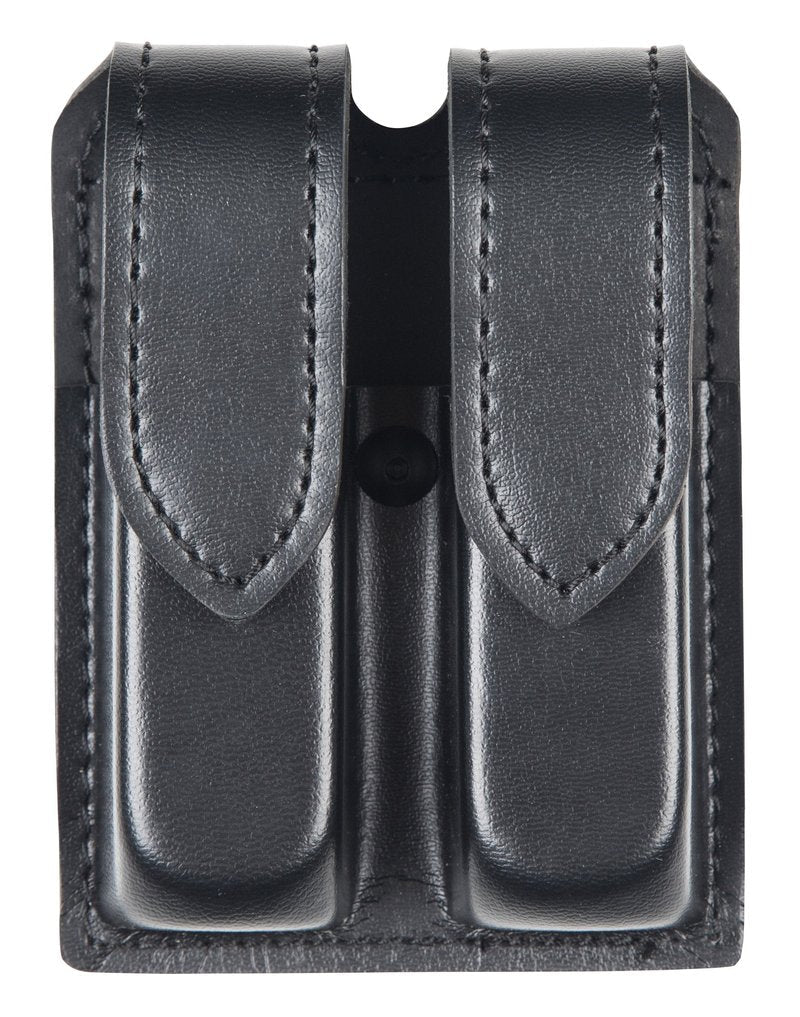 Safariland 77 Double Handgun Magazine Holder for Duty Use, Black, Plain Hidden Snap, Black, Fits AMT Hardballer