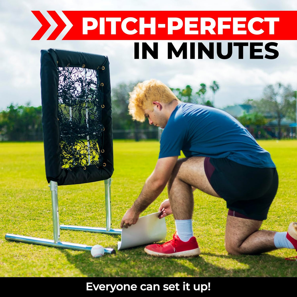 Velocity 9 Hole Pitch Master Pro Edition - Professional Baseball Pitching Net - Heavy-Duty & Portable Training Equipment