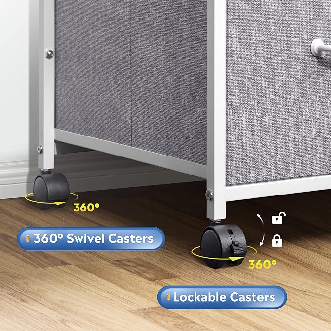 DEVAISE 3 Drawer Mobile File Cabinet, Rolling Printer Stand