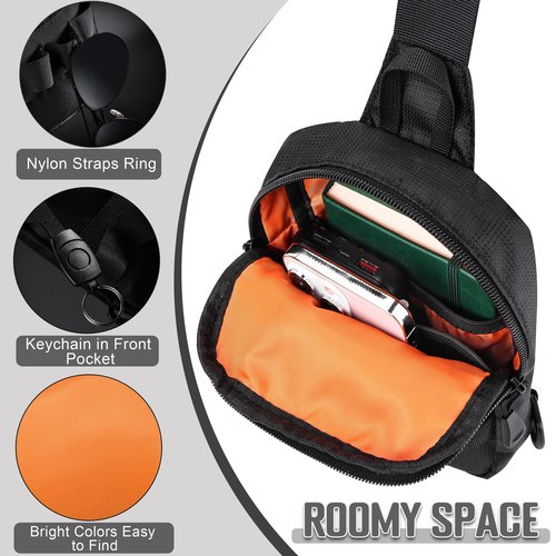 DEYACE Mens Sling Bag, YKK Zippers Small Crossbody Bag for Hiking Travel Work, Water Resistant Utility EDC Mini Chest Bag